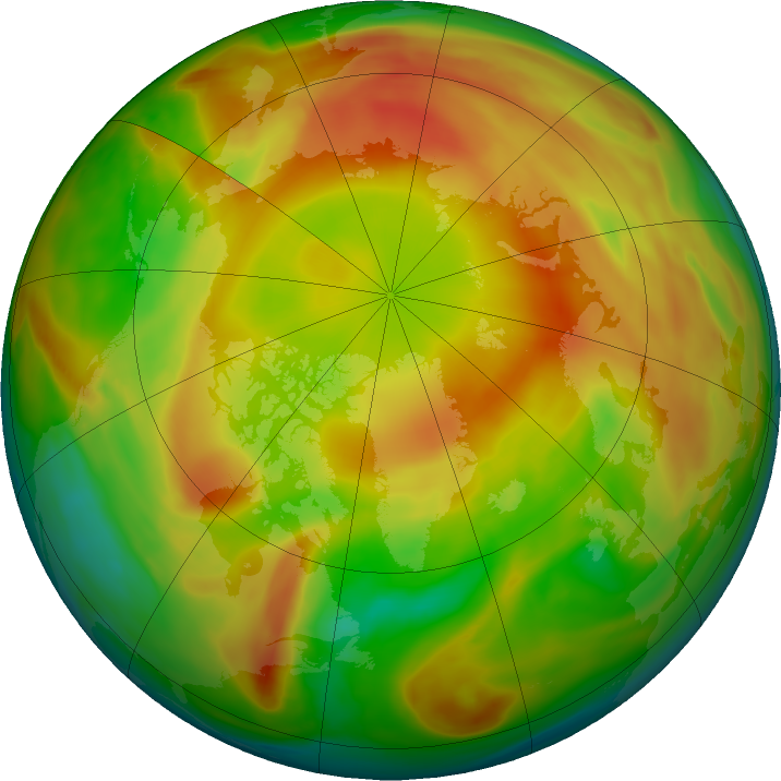 Arctic ozone map for 03 April 2021